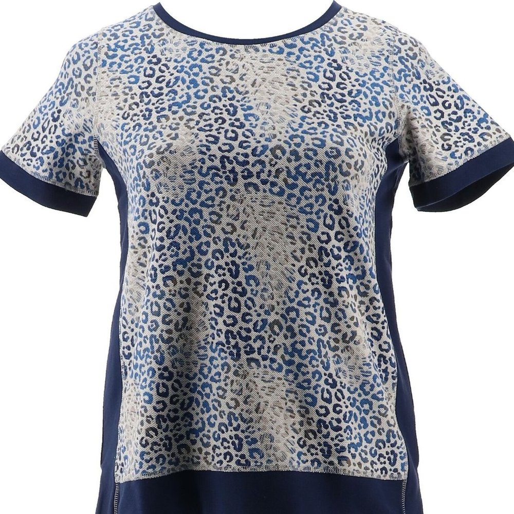 BNWT! DG2 Downtime Reverse Leopard Print Terry Sweatshirt Grey Leopard PLUS SIZE
